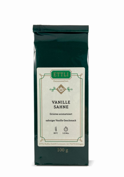 Grüntee aromatisiert Vanille-Sahne 100g